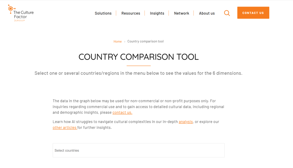 Country Comparison tool