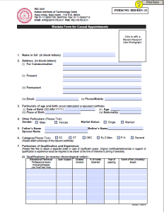 Application form